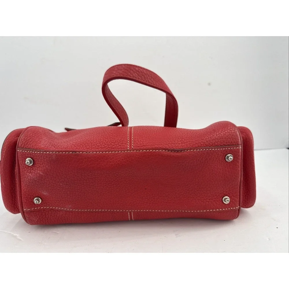 Dooney & Bourke Red Pebbled Leather Purse Satchel Bag